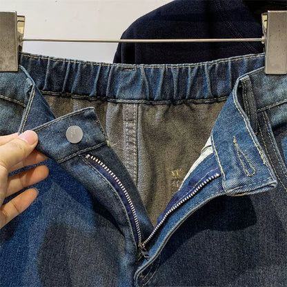 Star Shaped Men Denim Shorts Jeans Solid Color Pocket Shorts Fashionable Casual Short Jeans Harajuku High Street Men'S Clothing